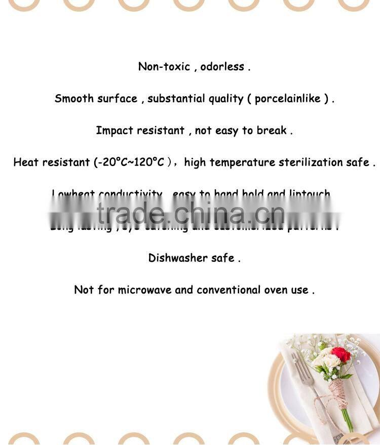 Custom print melamine compartment plate divided melamine plate