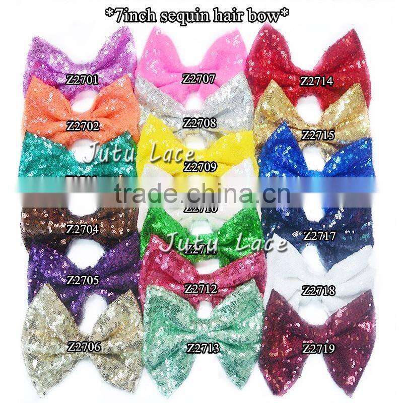 Newest Handmade Glitter Sequin Hair Bow - High Quality Fabric Bow Accessory