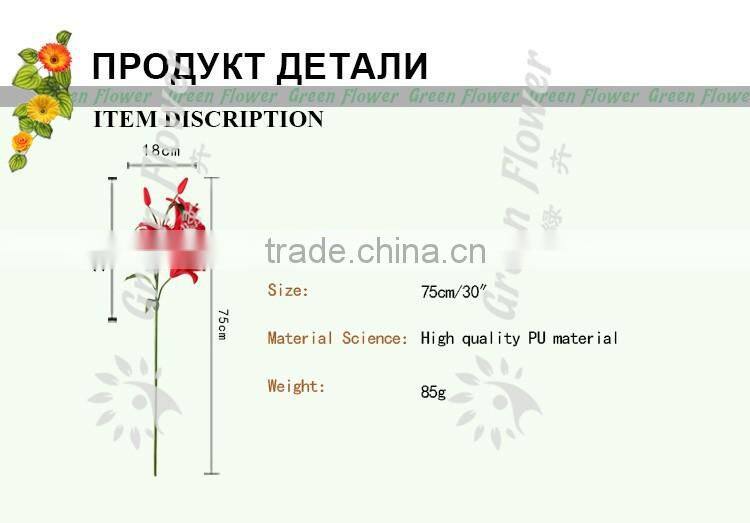 2016 Wholesale 5 heads Multicolor Artificial Flowers Lily Real Touch Bouquet Wedding Bridal Home Declarative flowers