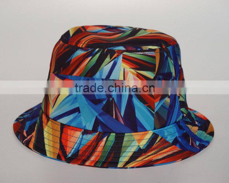 Whole sublimation printing colored crystal bucket hat