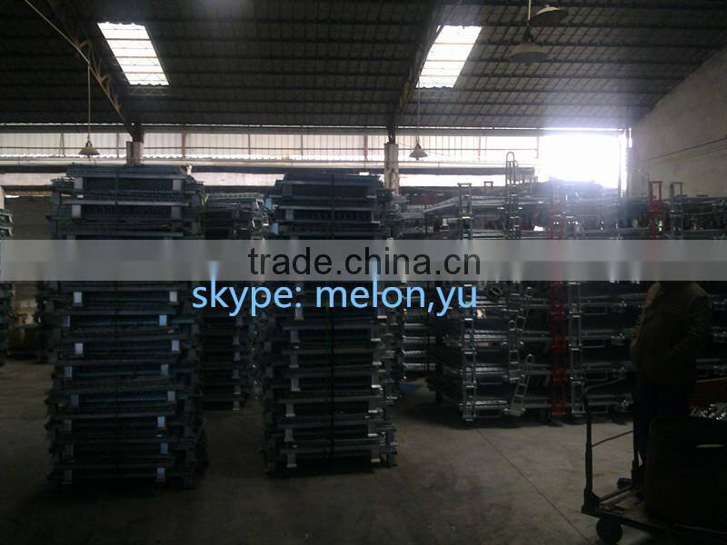 Stackable folding storage rack and galvanized steel Wire Storage Cage / Warehouse Cage
