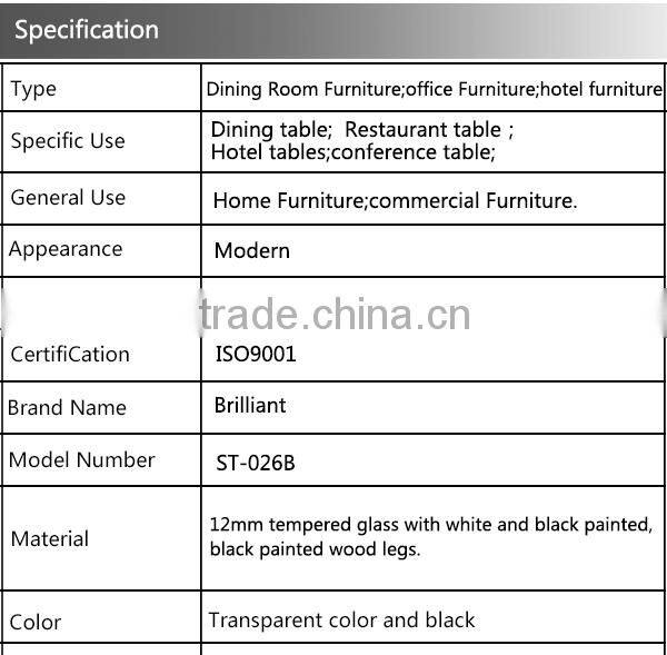 temper glass dining room tables(ST-026B)