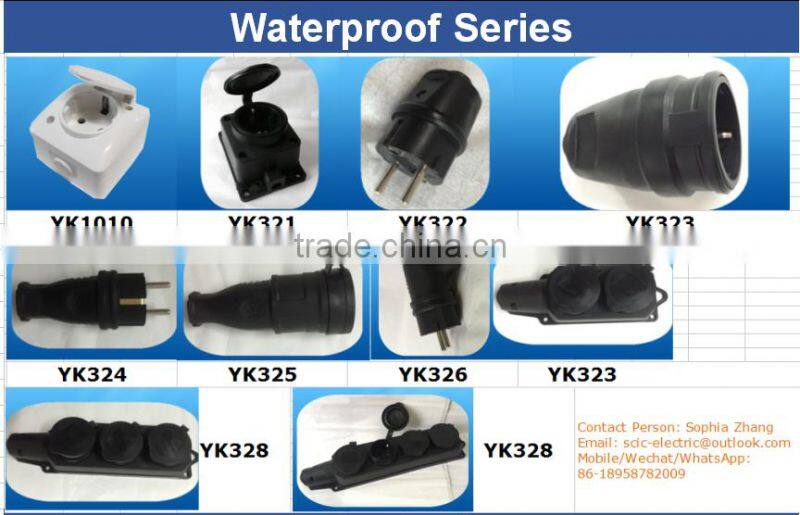 (YK328) 3 ways extension socket with waterproof cover for russia