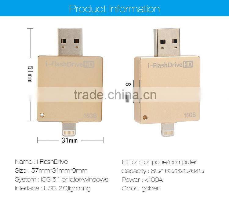 Popular USB flash disk for iphone aluminium alloy cases