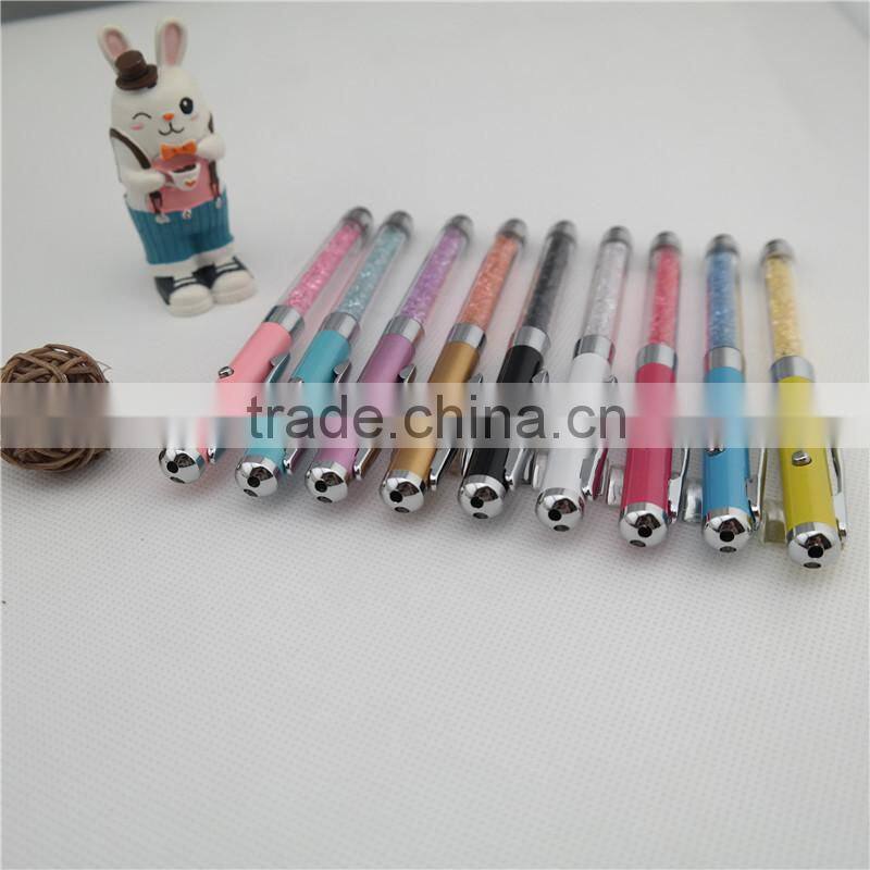 3 in 1 crystal laser pen, LED Pen with stylus ,touch pen for ipad