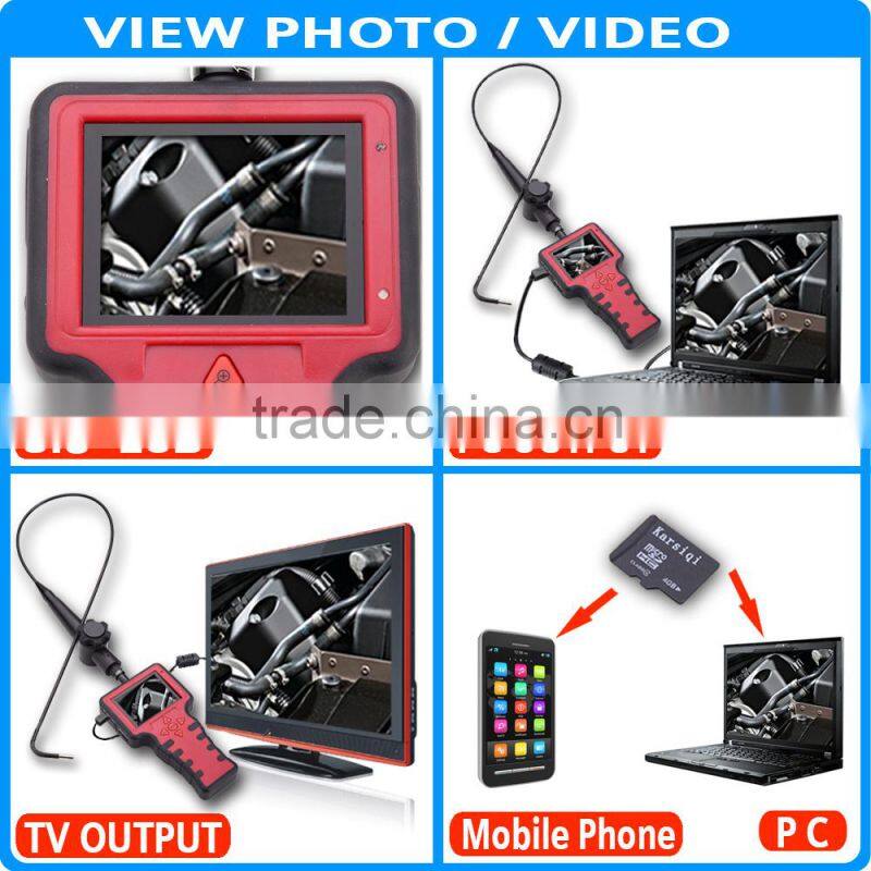 Recordable 3.5" 5.5mm Endoscope Borescope Zoom DVR 2 way 180 Adjust 1m Video Industrial Inspection Camera