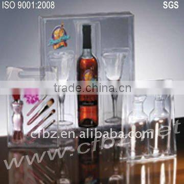 plastic wine packaging display box
