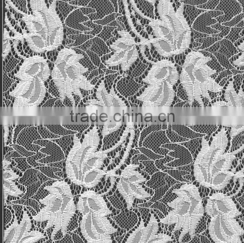 Laser Embroidery Nylon Voile White Lace Fabric