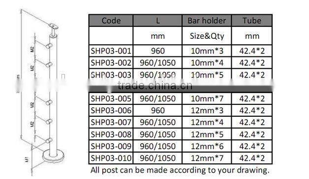 Indoor AISI304 handrail balustrade
