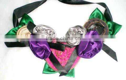 jewelry,satin ribbon zipper fabric flower handmade necklace
