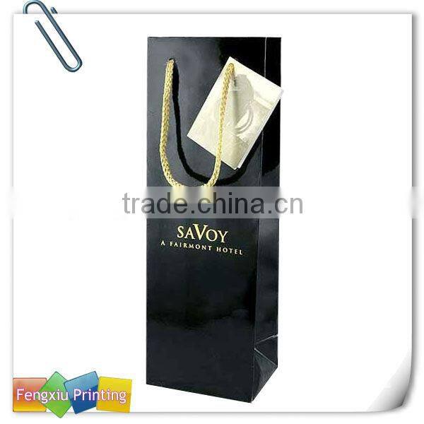 Decorative Paper Wine Bottle Bags with Handles
