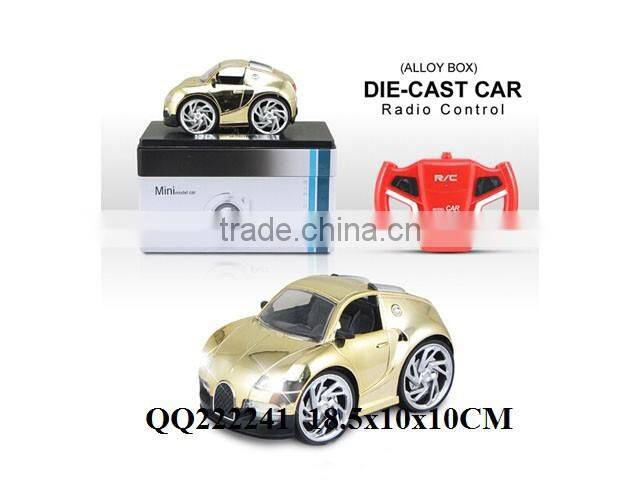 1:28 4 Function R/C plated metal car with light & batteries & USB charger,toys car for kids