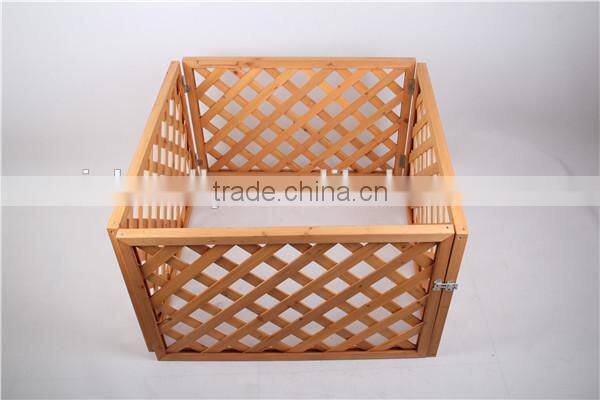 BSCI factory nature wooden Deluxe Free standing Pet Gate with Door / Wooden pet gate / dog fence