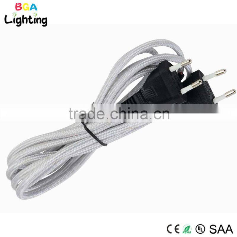 AC power cord copper braided wire plug for pendant light