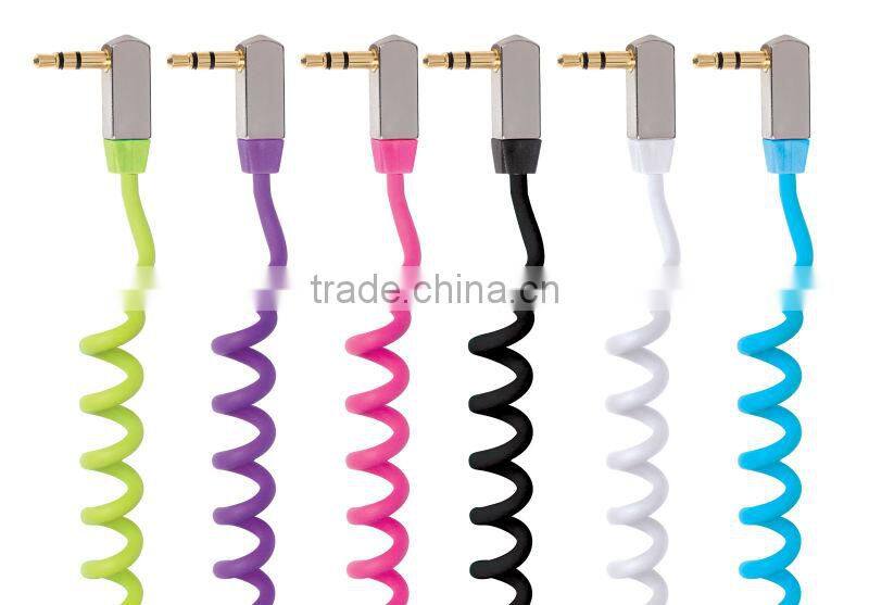 2014 New Design Colorful Flat 3.5mm AUX Audio Cable Jack To Jack