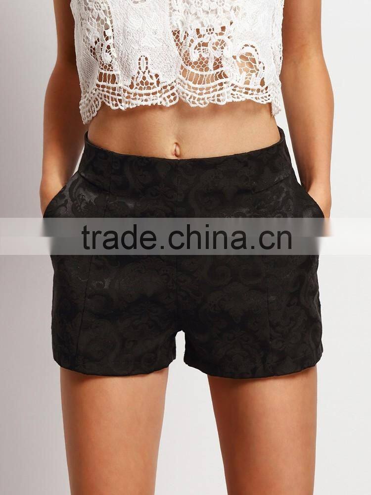 Alibaba Garment Wholesale Jaquard Fabric Women Shorts