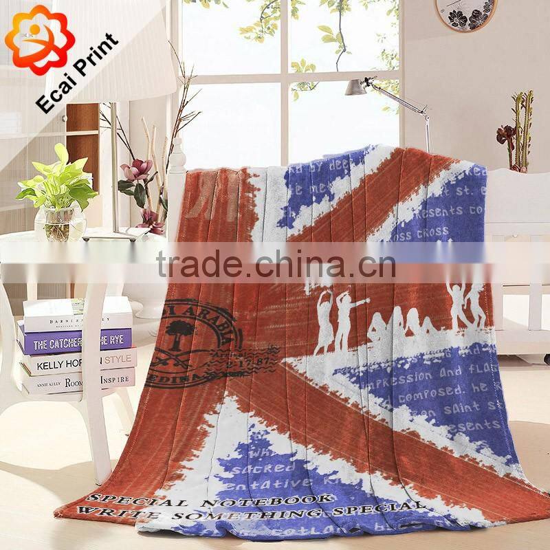 luxury latest design modern heat transfer sublimated fleece blanket