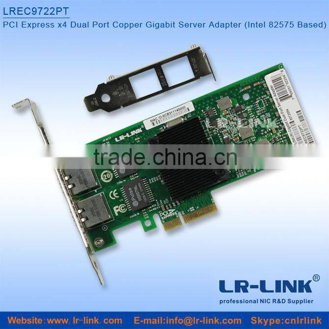 LR-LINK LREC9722PT Intel 82575 PCI-Ex4 10/100/1000Mbps Dual Port Server network Adapter NIC