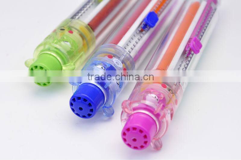 6 colors rotating crayon,kids'crayon,animal crayon