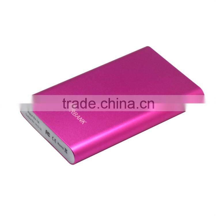 Hot selling universal aluminum usb 8000mah phone power bank