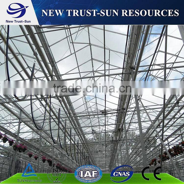 Simple low cost glass agricultural greenhouse