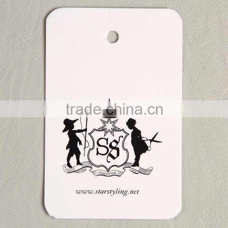 Art paper printed paper card with round angle cut for men's outer jackets