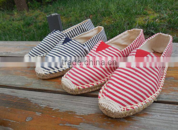 Men Canvas Slip-On Espadrille Casual Shoes With Jute Sole