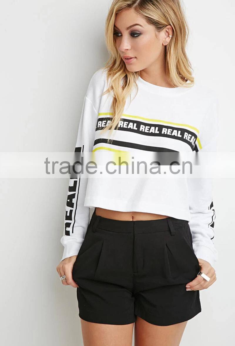 real graphic cropped 100% polyester custom sweatshirts and hoodies