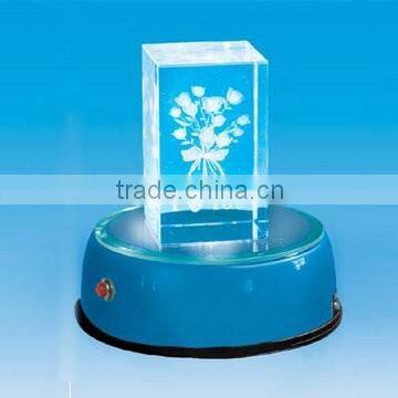 Wholesale 3d laser engraved block Crystal LED light Base For Crystal wedding decoration