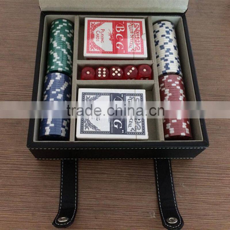 11.5g 100pcs Poker Chips set with numbers in leather case