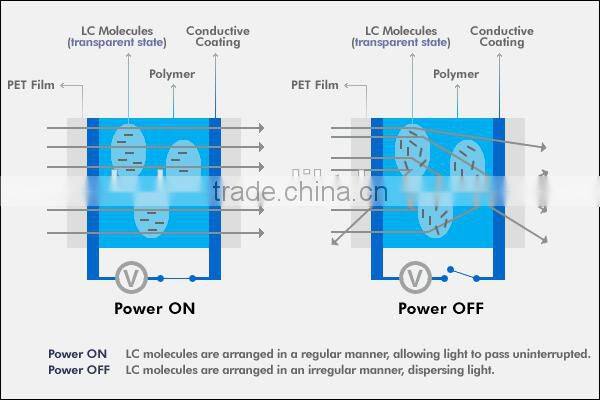 switchable window film with electronics
