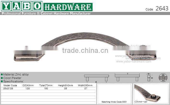 China fancy zinc alloy furniture hardware cabinet pull