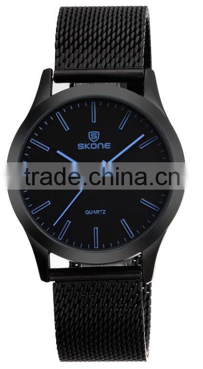 skone brand 7345 Black face Chinese Wholesale Watches ip black woven