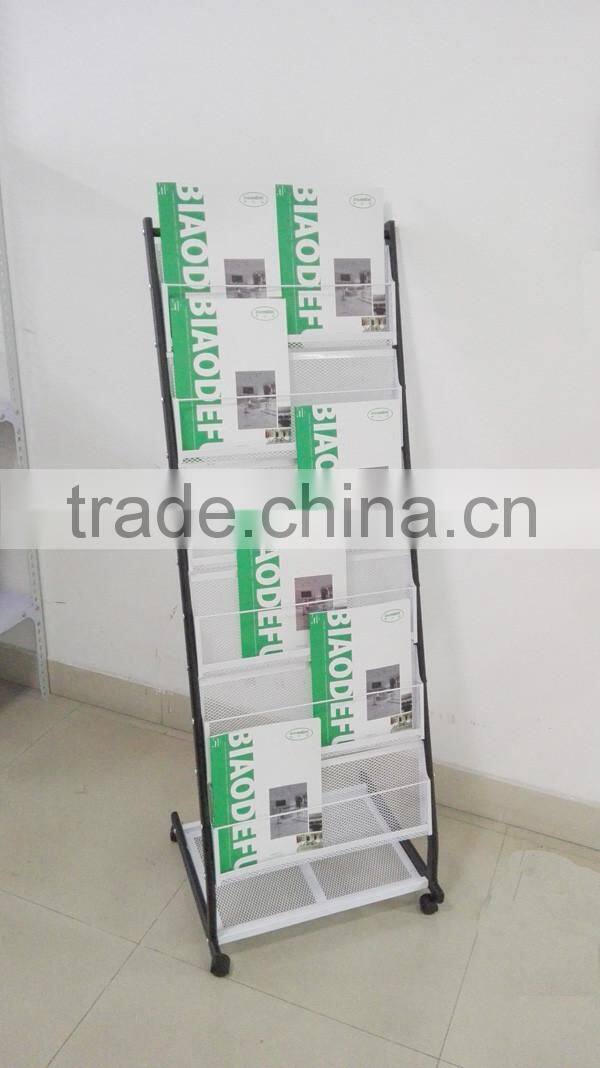Powder Coating Metal Magazine Display Rack Booklet Stand Brochure Holder