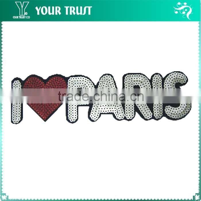 Width 3.5 Centimeter Flower Custom Wholesale Sequin Applique Patches