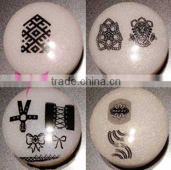 New Ukraine nail metal stamper 4cm head with glitter,white glitter nail stamper