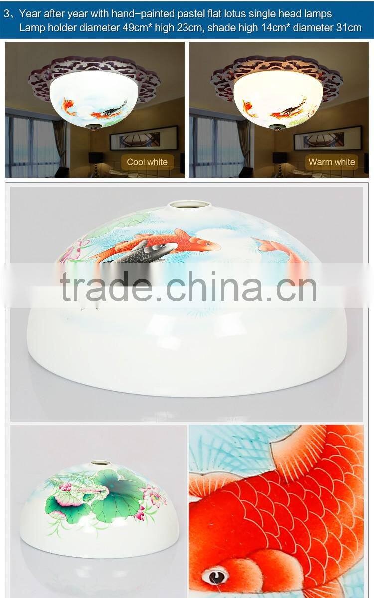 Vintage LED ceramic wood interior decoration led pendant hanging chandelier celling light home light company lights