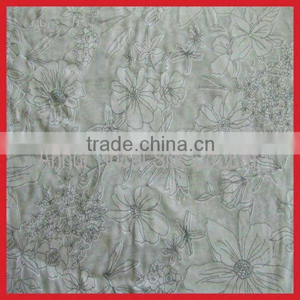 Knitted Cotton Rayon TR Polyester Burn Out Fabric