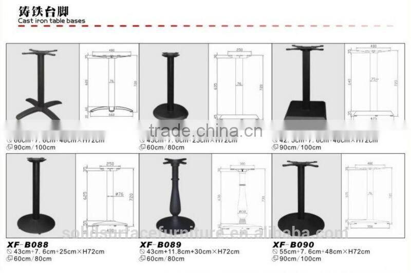 Modern acrylic solid surface restaurant table and bench