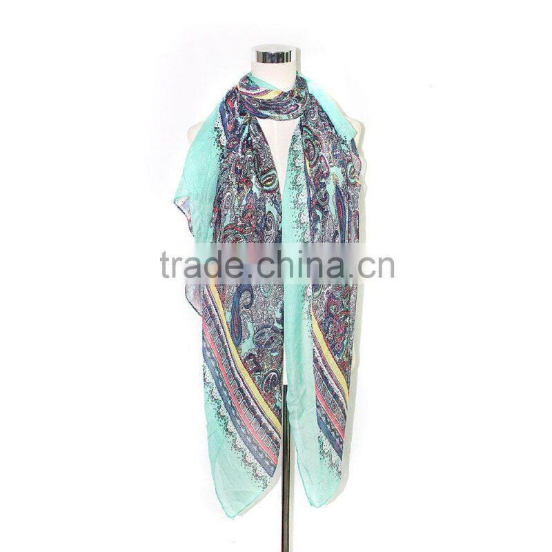 classic paisley printed scarf for women