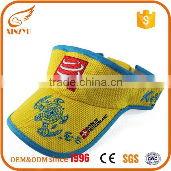 embroidery softtextile visor cap uv protection sun visor helmet visor