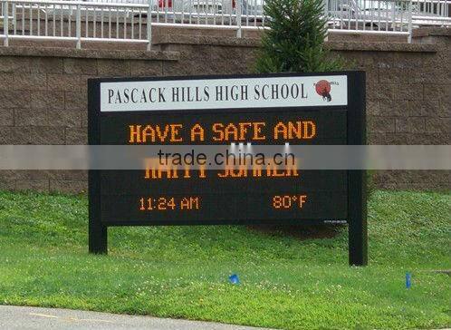 waterproof Semi-outdoor tri-color high brightness Led moving message display sign