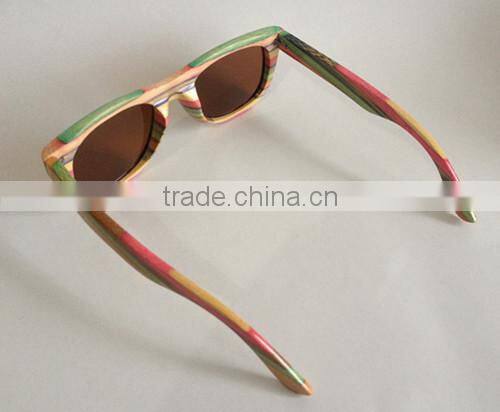 Pure manual coloured bamboo sun glasses Retro polarized sunglasses