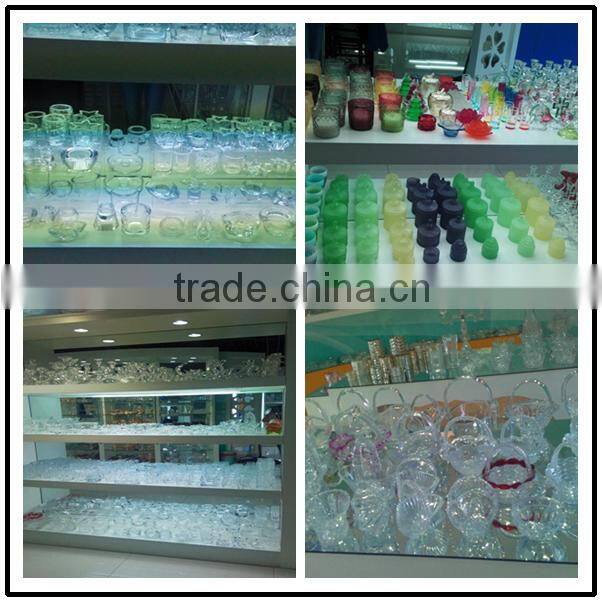 customized small decorative glass triangle candy jars with lids