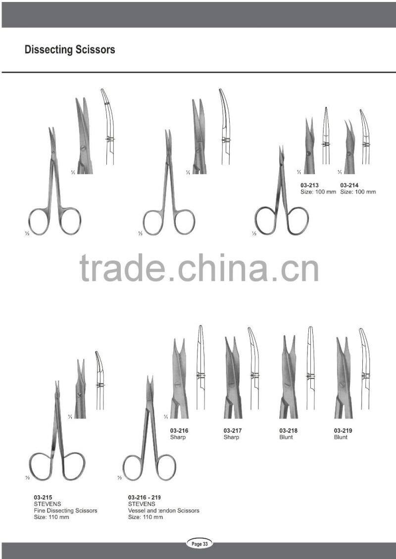 General Surgical Dissecting Scissors KILNER JAMESON REYNOLDS DE BAKEY TOENNIS ADSON Scissors Instruments