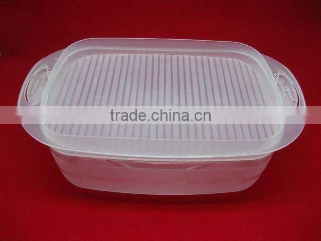clear rectangle plastic bread box with handle