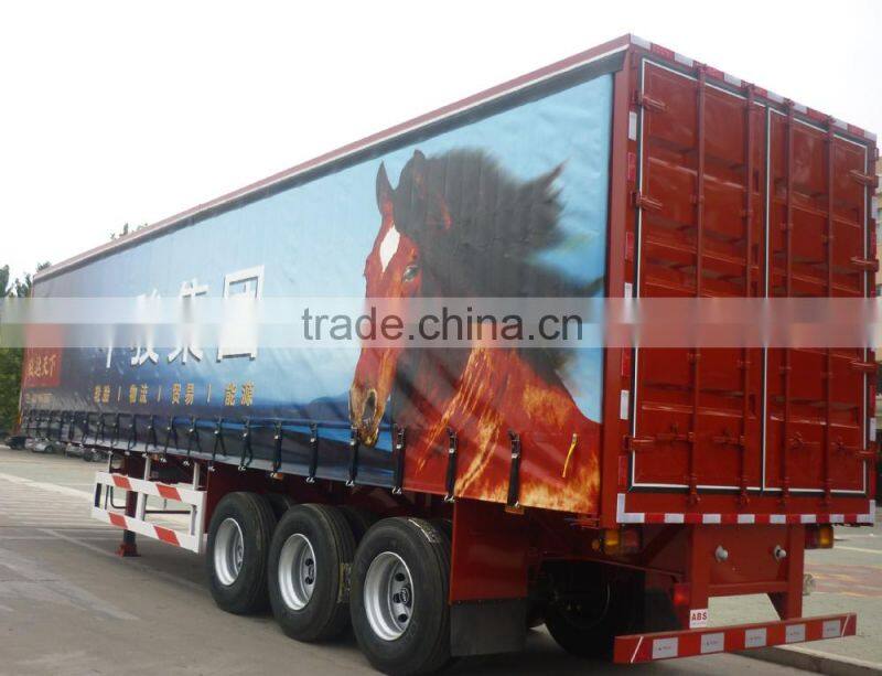 13meters 3 Axles Tarpaulins container box curtain side van semi trailer for sale