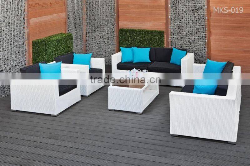 Modern Patio Wicker Rattan Outdoor Garden Sofa Set Furniture(1.2mm Alu frame powder coated + anti UV PE rattan)