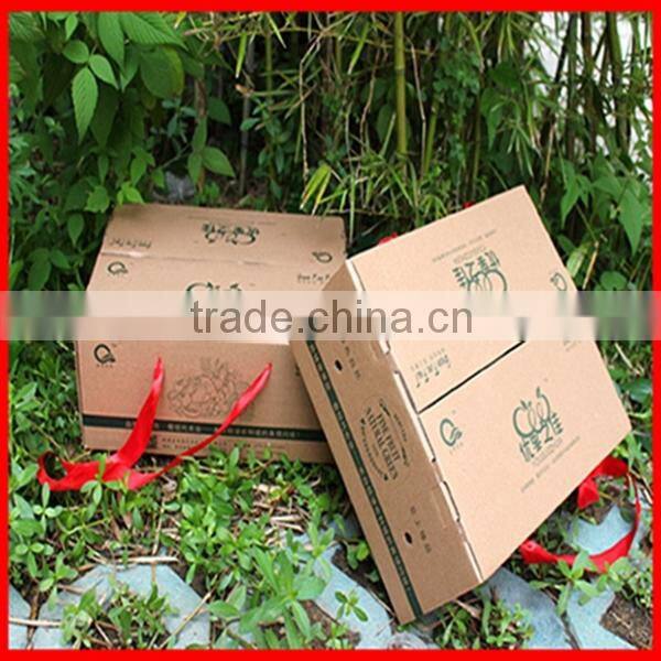 New Design Delicate Design Empty Corrugated Fruit Packaging Gift box With red Ribbon Wholesale
