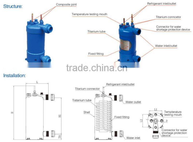 WN-R3P titanium condenser heat exchanger